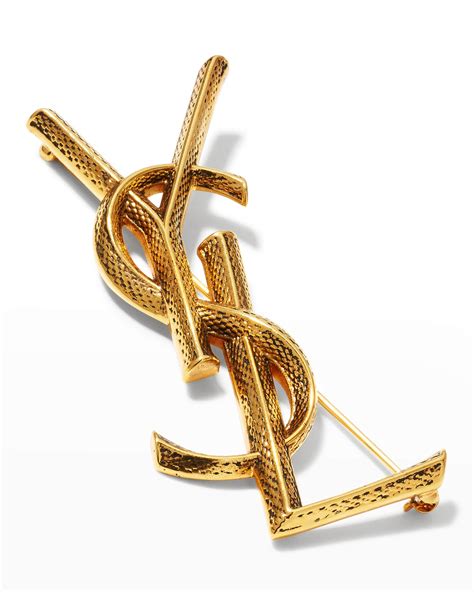 ysl snake textured brooch